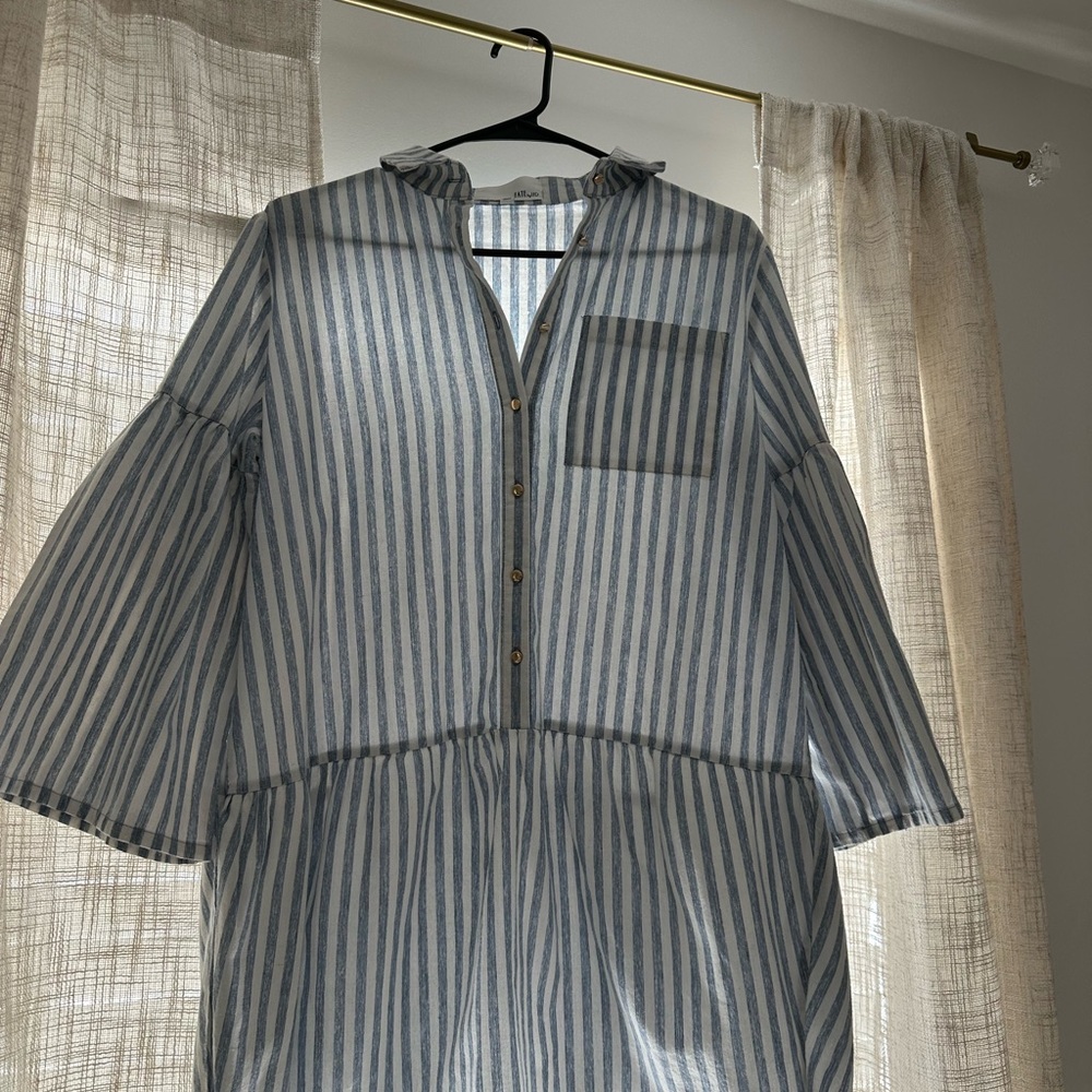 Striped Blue and White Mini Dress